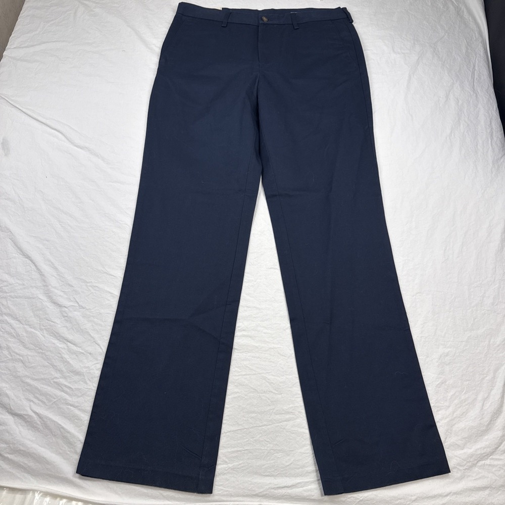 New Men's Navy Haggar Flat Front Heritage Collection Classic Khakis Size 34x34